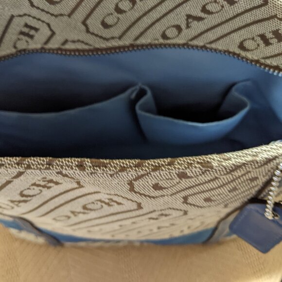 Coach Blue and Brown Shoulder Bag - Picture 4 of 5